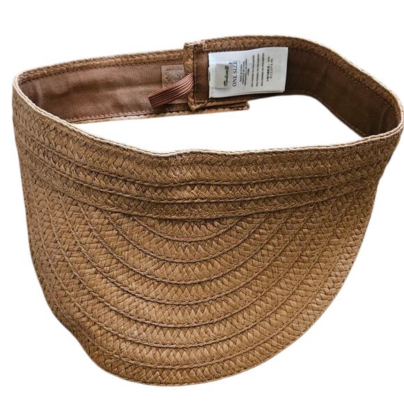 Madewell Women's Visor Hat Packable Braided Straw Look ONE SIZE Adjustable - Picture 1 of 5